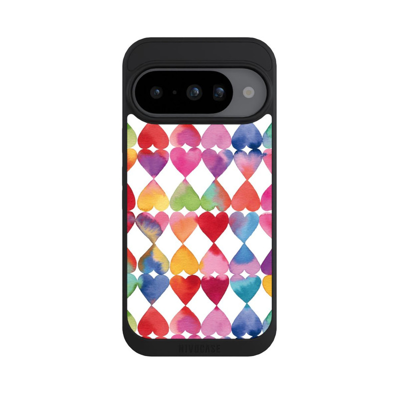 Pixel 10 NIVOpure Colorful Watercolor Hearts Pattern