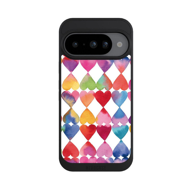 Pixel 10 NIVOpure Colorful Watercolor Hearts Pattern