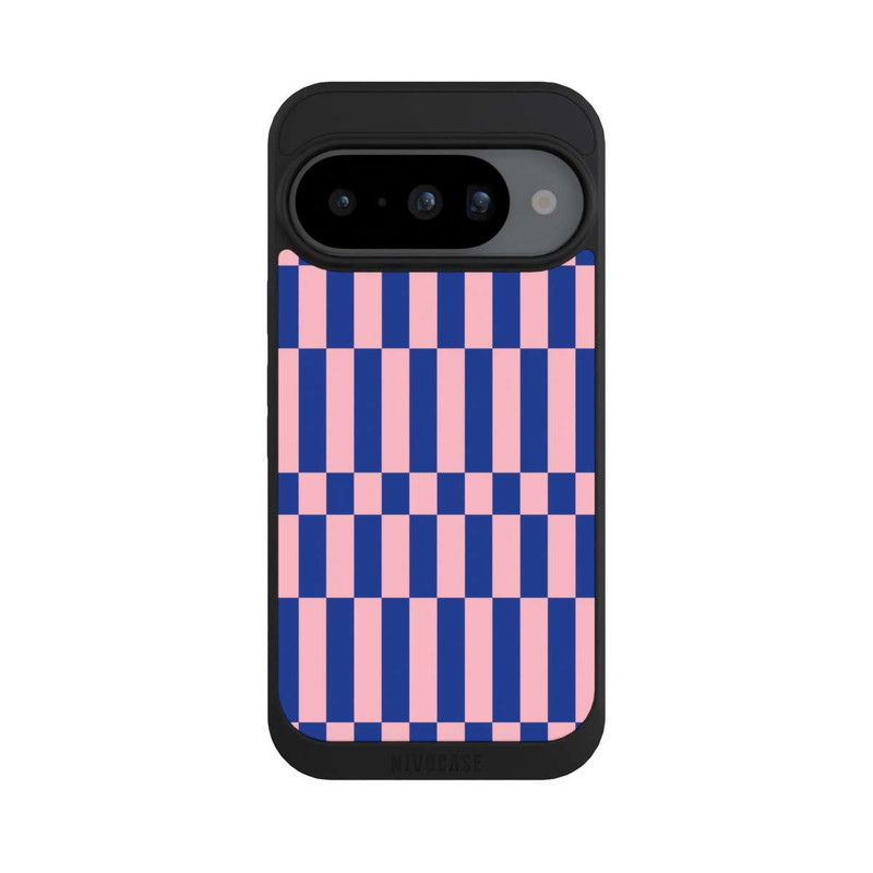 Pixel 10 NIVOpure Checked Abstract Bold Electric Blue and Pink Color Block