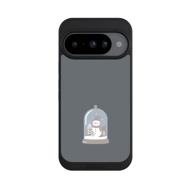 Pixel 10 NIVOpure Minimalistische Schneekugel mit Schneemann