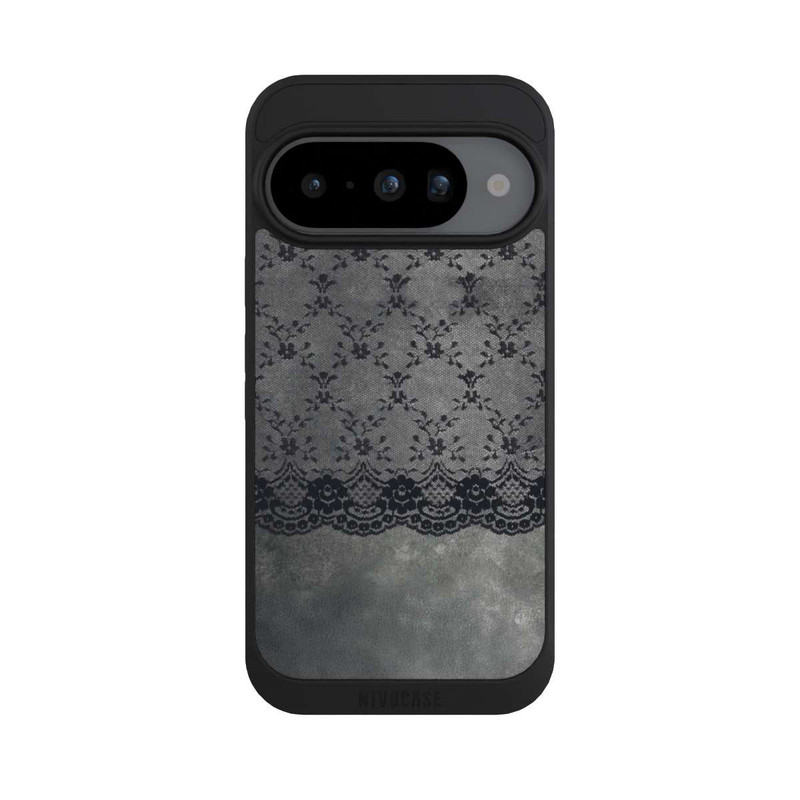 Pixel 10 NIVOpure Motif de Dentelle Noire sur fond gris