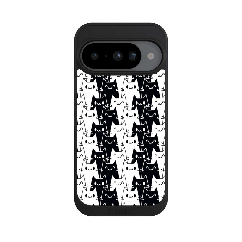 Pixel 10 NIVOpure Papier Peint Chat Noir Blanc