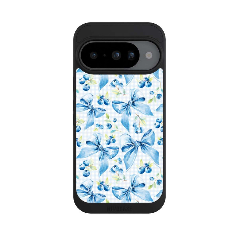 Pixel 10 NIVOpure Blaue Schleifen und Blaubeeren mit KI