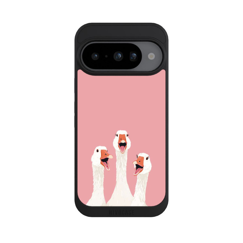 Pixel 10 NIVOpure Drei Gänse Rosa mit KI