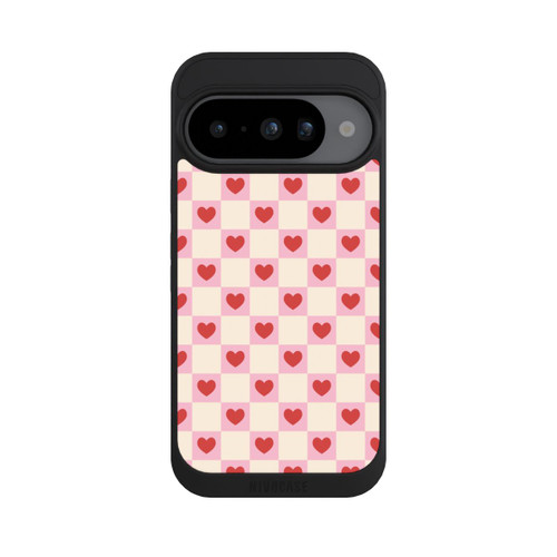 Google Pixel 10 NIVOpure Rosa Kariertes Herzmuster Valentinstag