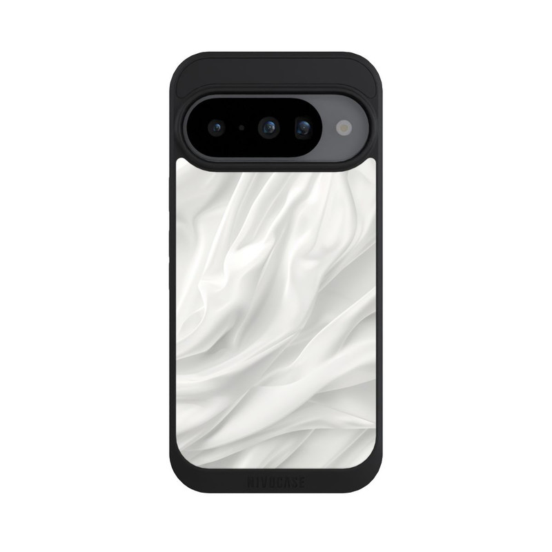 Pixel 10 NIVOpure Weiße Seidenmatte Textur mit KI