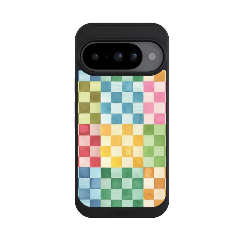 Pixel 10 NIVOpure Checkerboard Watercolor Chess Geometric Red