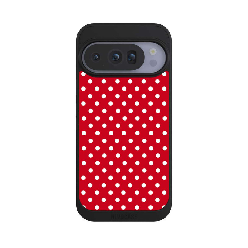 Pixel 10 Pro NIVOpure Confettis Blancs sur Fond Rouge
