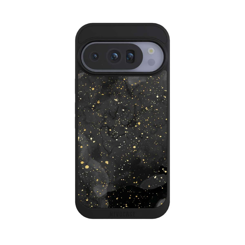 Pixel 10 Pro NIVOpure Glitzernder Marmor-Schwarz-Gold-Look