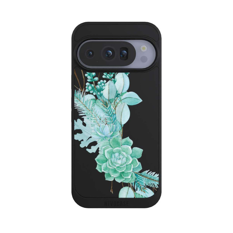 Pixel 10 Pro NIVOpure Sukkulenten Blumen Mintgrün Transparent