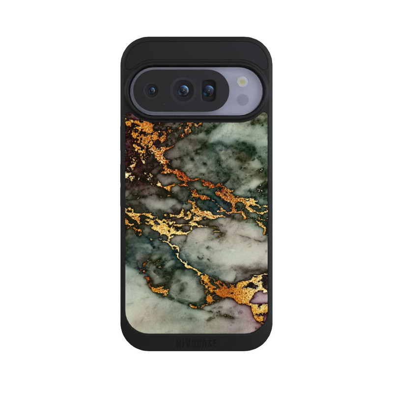 Pixel 10 Pro NIVOpure Aspect marbre gris et doré