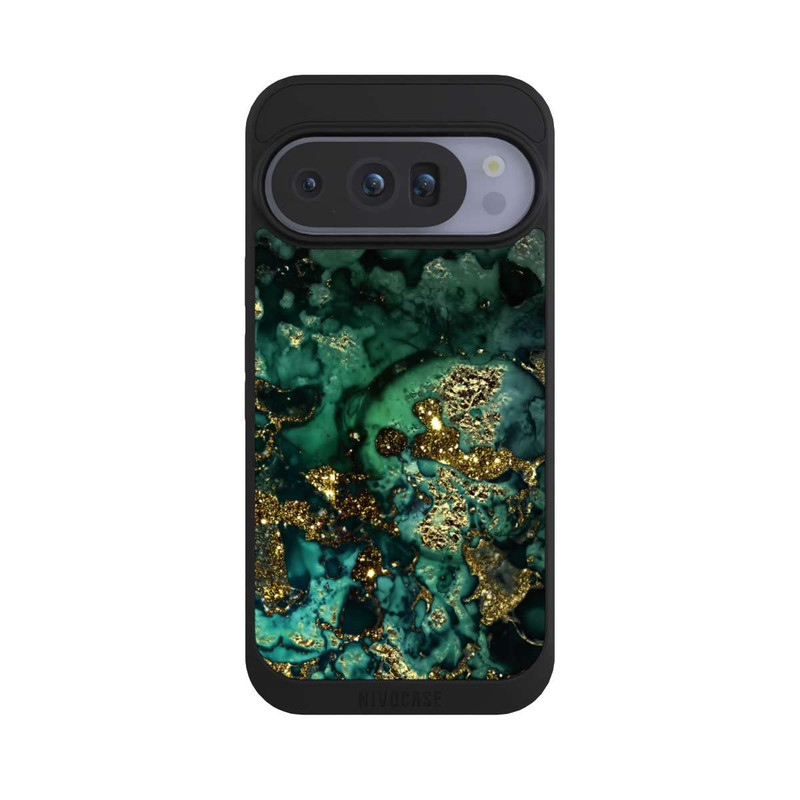 Pixel 10 Pro NIVOpure Cyan Glitzer Marmorlook