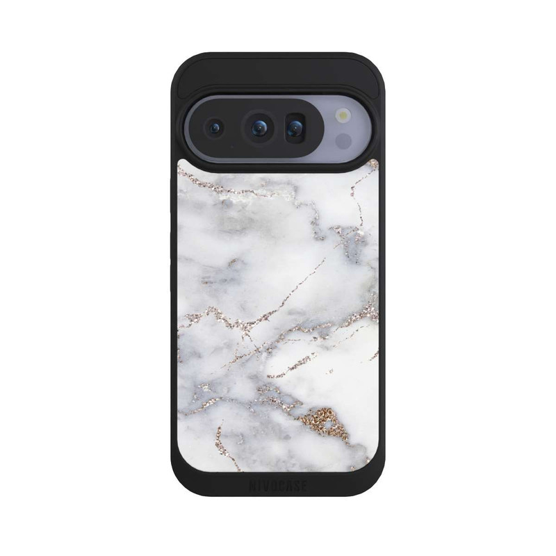 Pixel 10 Pro NIVOpure Silberglitzer Marmorlook