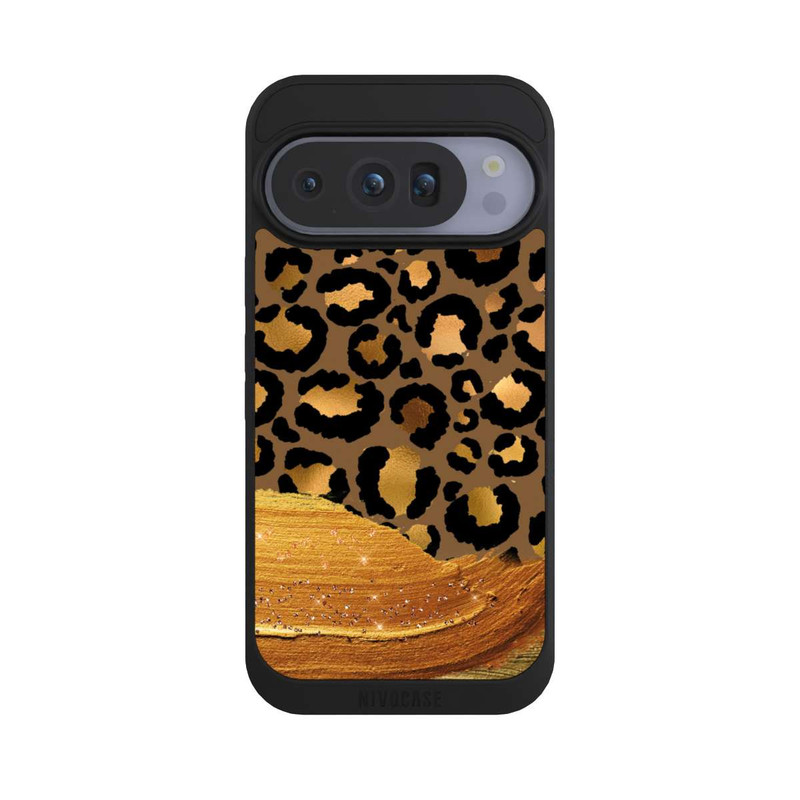 Pixel 10 Pro NIVOpure Look pailleté léopard doré foncé