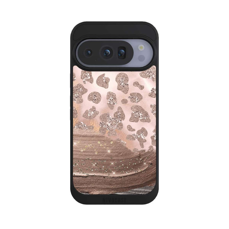 Pixel 10 Pro NIVOpure Silberner Leoparden Glitzerlook