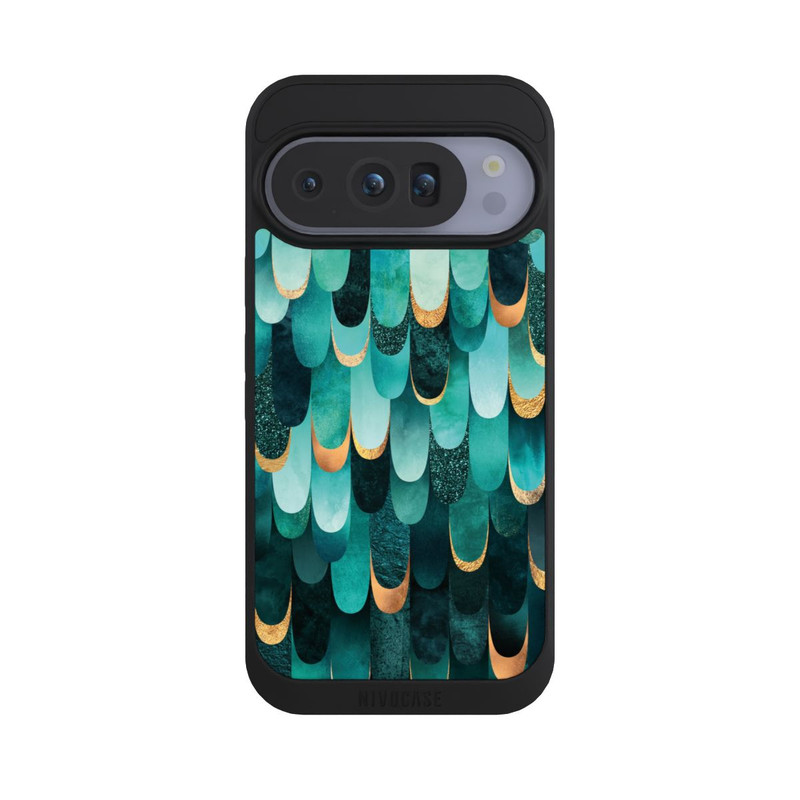 Pixel 10 Pro NIVOpure Gefiedert Türkis Golddruck