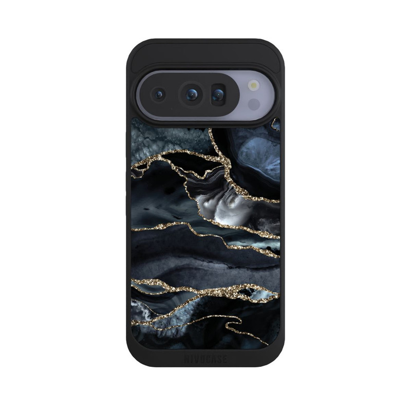 Pixel 10 Pro NIVOpure Dunkler Marmor Gold Glitzerlook