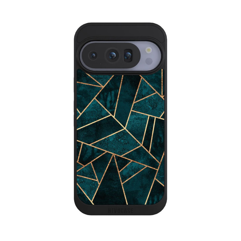 Pixel 10 Pro NIVOpure Deep Teal Stone Gold Print