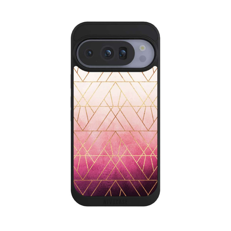 Pixel 10 Pro NIVOpure Pink Ombre Dreiecke Golddruck