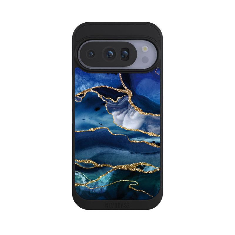 Pixel 10 Pro NIVOpure Blue Marble Gold Glitter Look