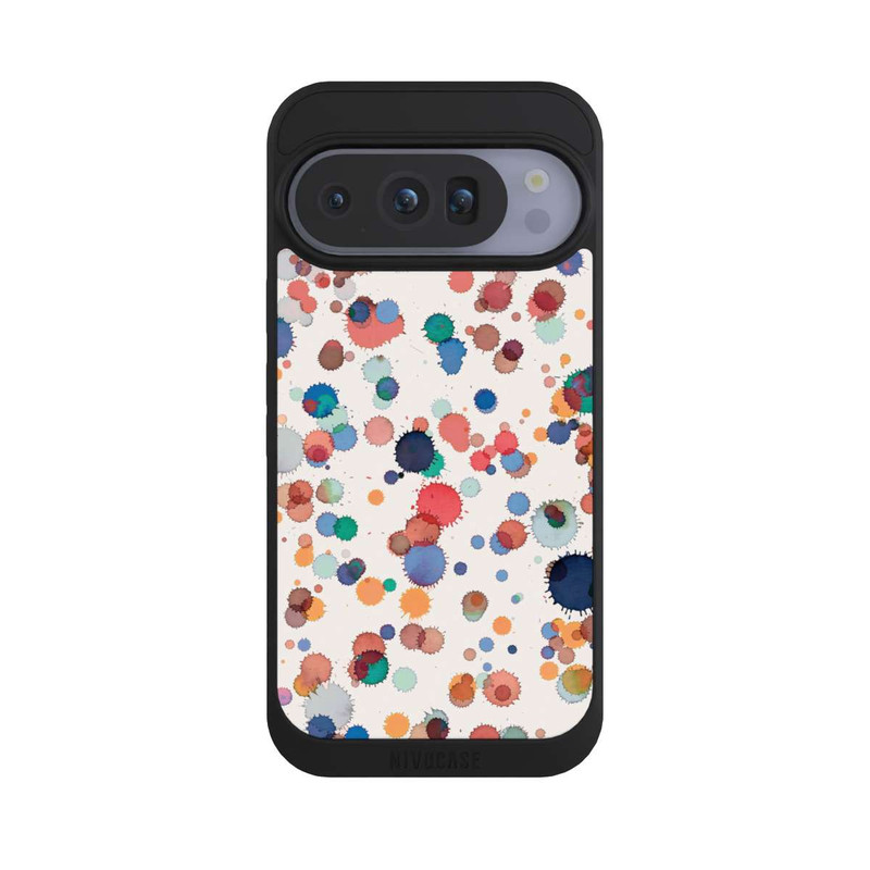 Pixel 10 Pro NIVOpure Gouttes Aquarelle Texture Bleu Jaune