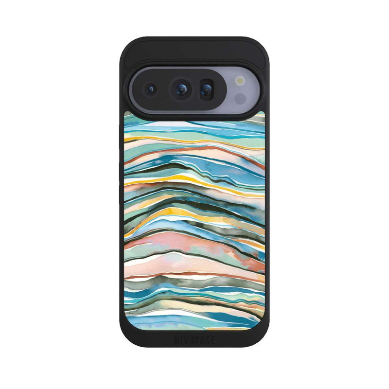 Pixel 10 Pro NIVOpure Couches d'agate aquarelle bleues