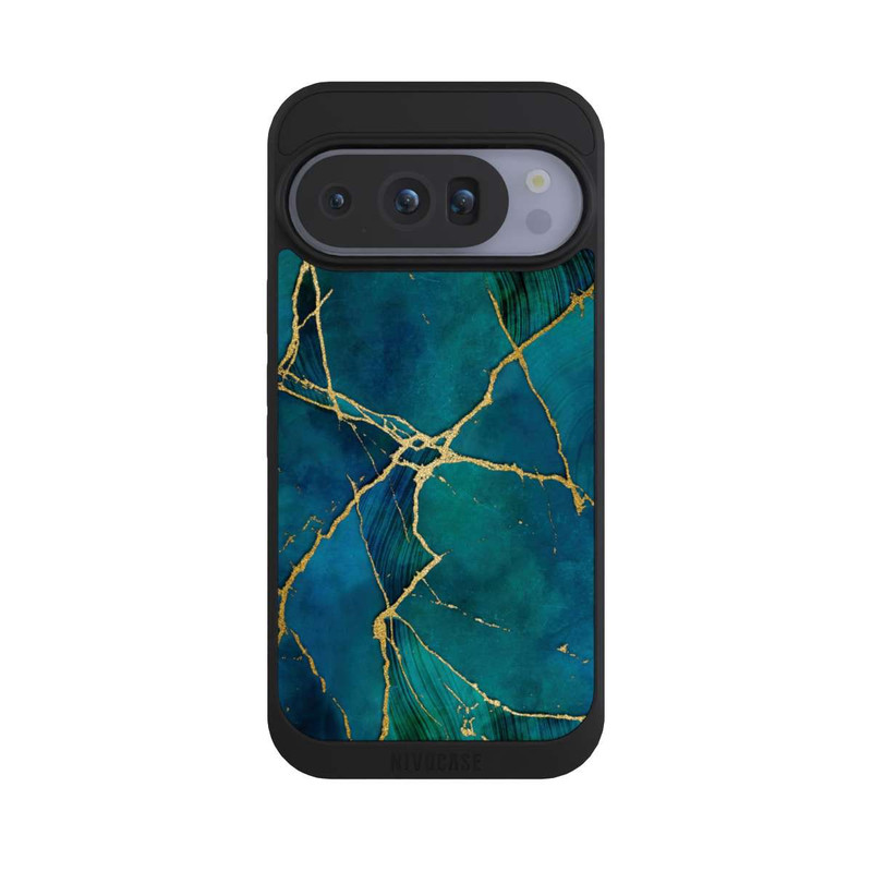 Pixel 10 Pro NIVOpure Look minéral glamour bleu or