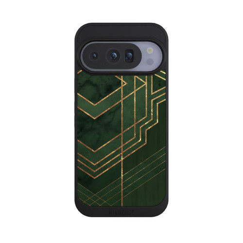 Google Pixel 10 Pro NIVOpure Dunkelgrün gemustert Goldene Streifen