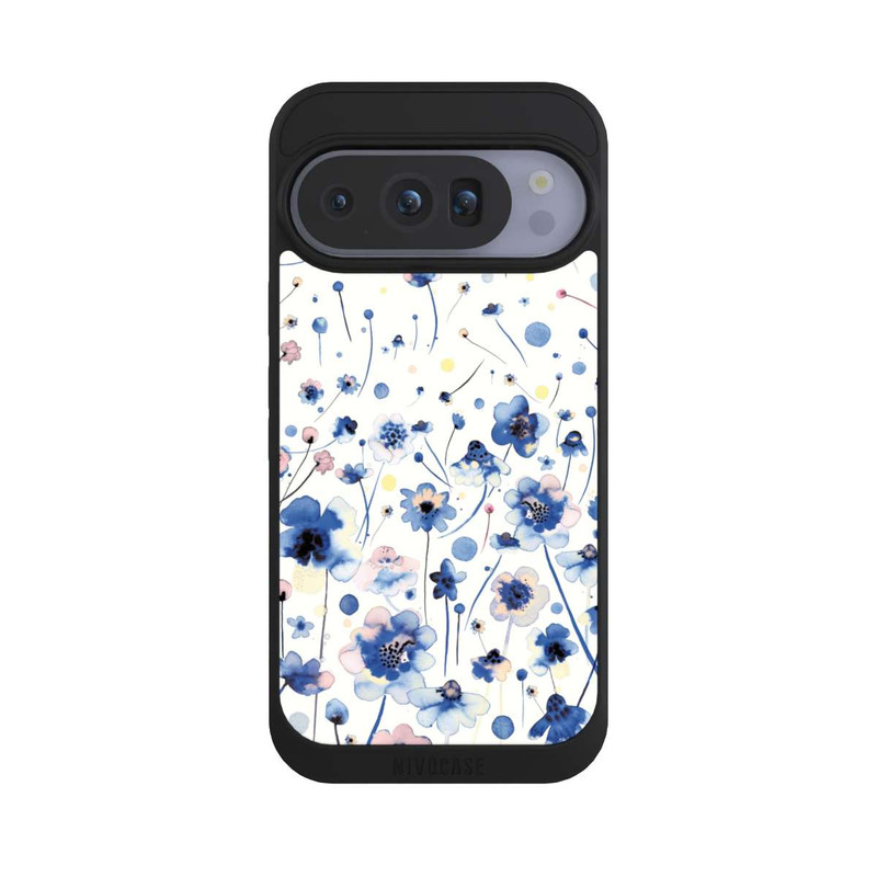 Pixel 10 Pro NIVOpure Fleurs bleues d’encre aquarelle