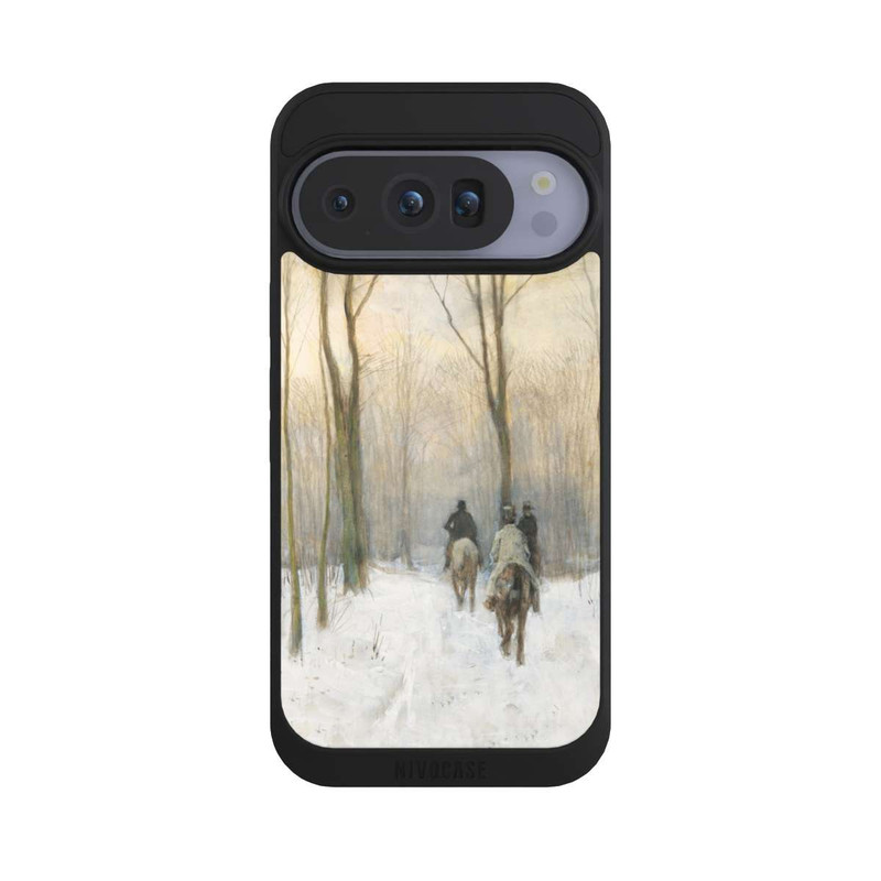 Pixel 10 Pro NIVOpure Cavaliers dans la neige dans la forêt de La Haye
