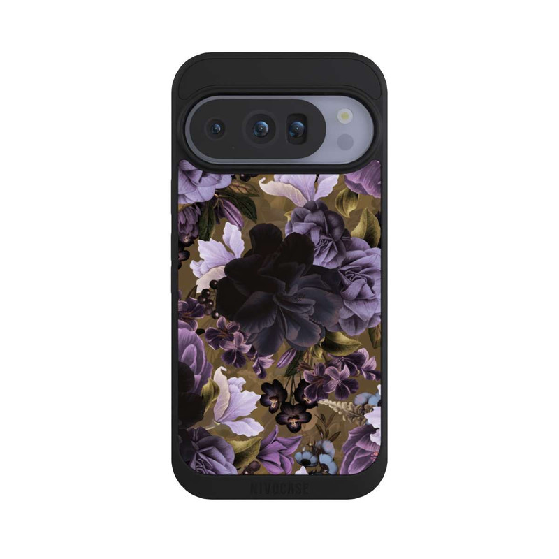 Pixel 10 Pro NIVOpure Fleurs vintage violettes et dorées