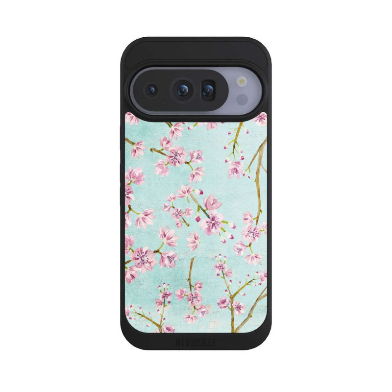 Pixel 10 Pro NIVOpure Motif de brindilles de fleurs de cerisier bleu clair