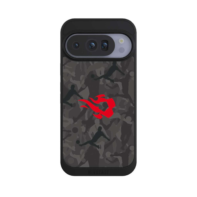 Pixel 10 Pro NIVOpure Belgisch Rot Flammen Camouflage Grau