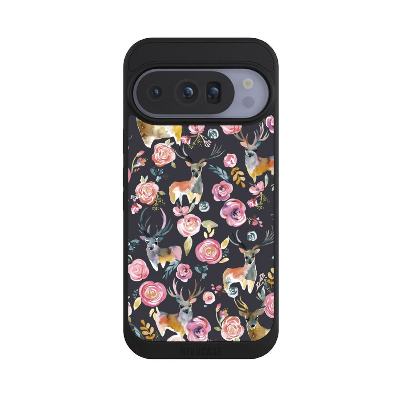 Pixel 10 Pro NIVOpure Cerfs et fleurs Anthracite