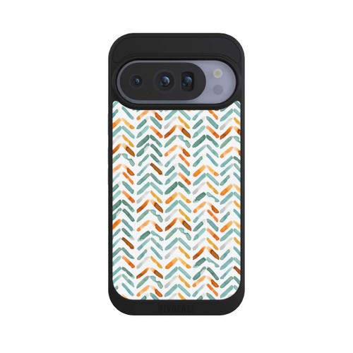 Google Pixel 10 Pro NIVOpure Elegantes Herbstchevron Blau Orange