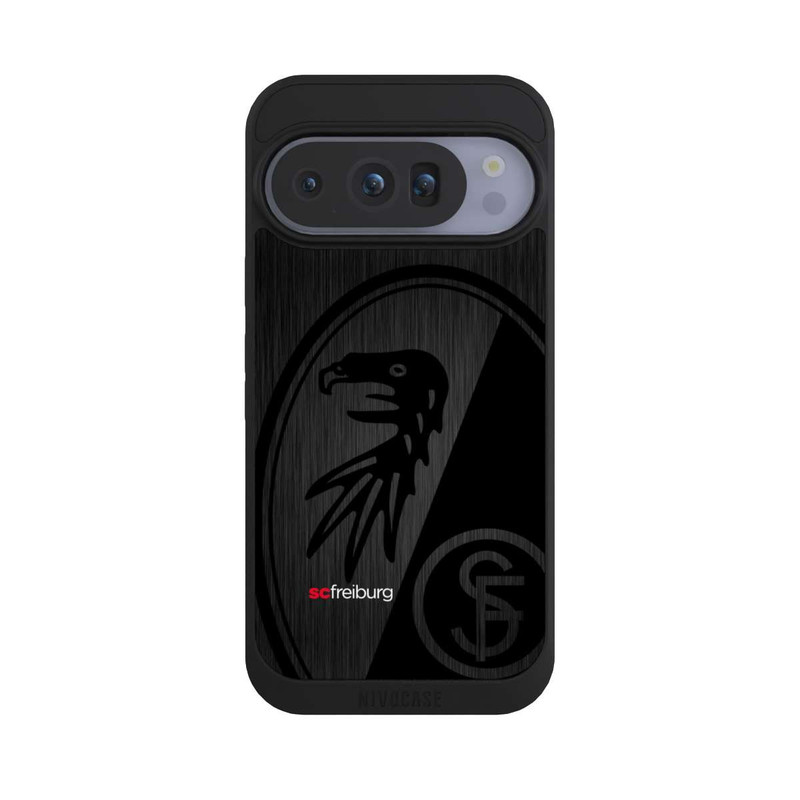 Pixel 10 Pro NIVOpure  Kratzen Metall Hintergrund mit dem Schriftzug  Vertikal SC Freiburg