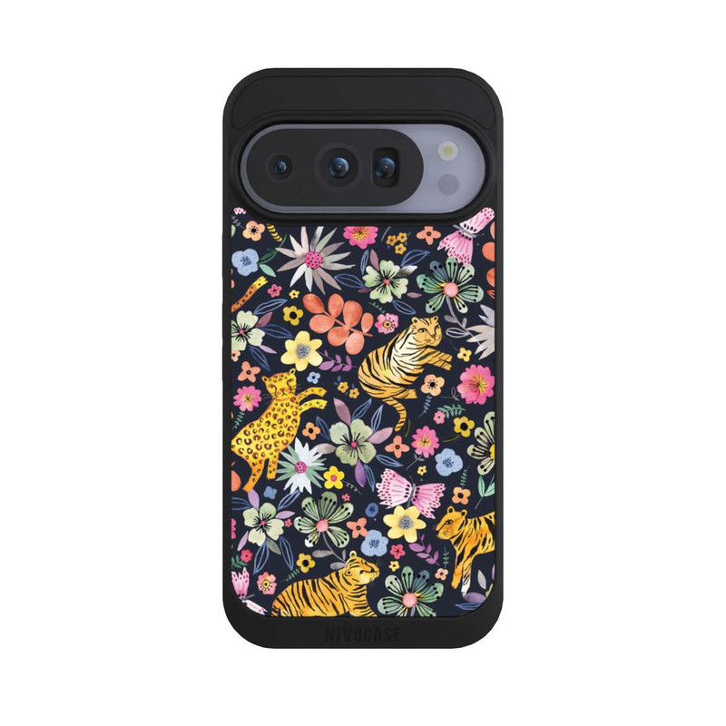 Pixel 10 Pro NIVOpure Frühlingsblumen mit Tiger schwarz