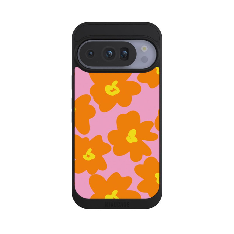 Pixel 10 Pro NIVOpure Retro floral pattern pink and orange