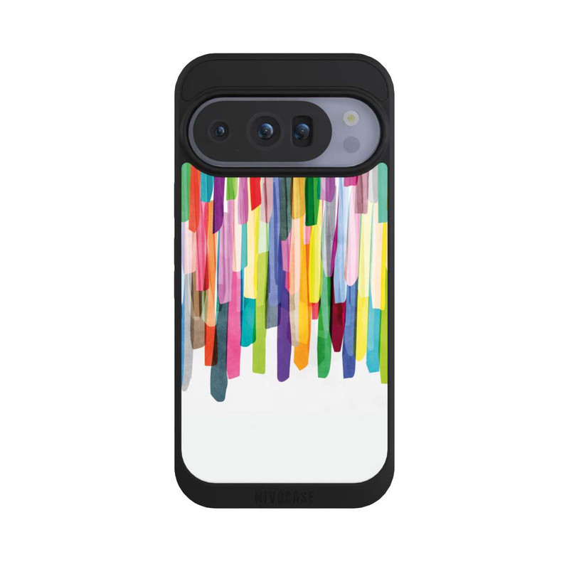 Pixel 10 Pro NIVOpure Rayures colorées fond blanc
