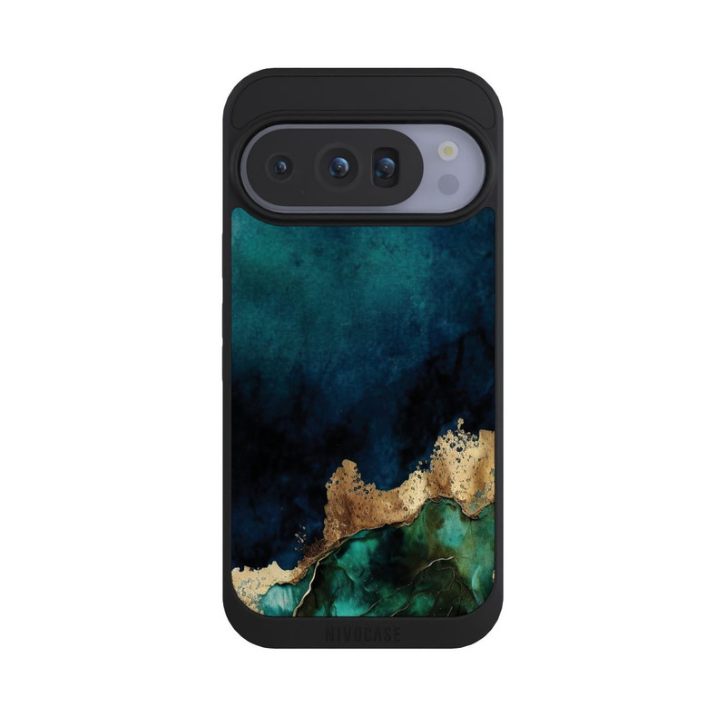 Pixel 10 Pro NIVOpure Bleu pétrole avec or