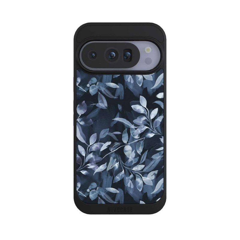 Pixel 10 Pro NIVOpure Mystische Aquarellblätter marineblau