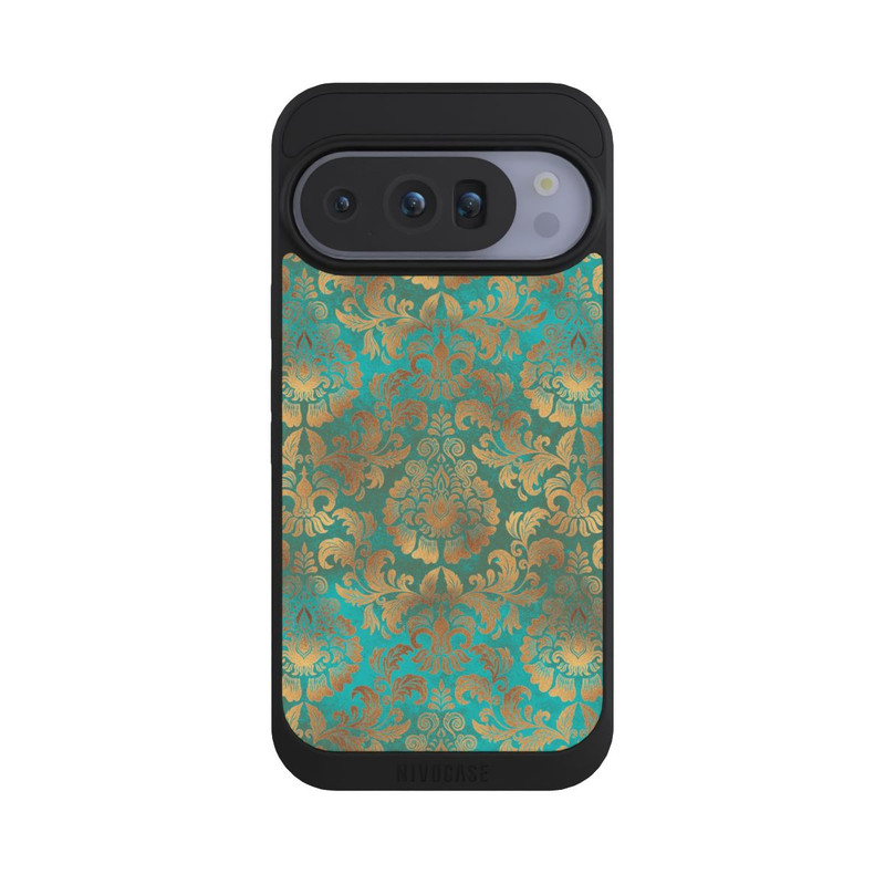 Pixel 10 Pro NIVOpure Damask Wallpaper Turquoise