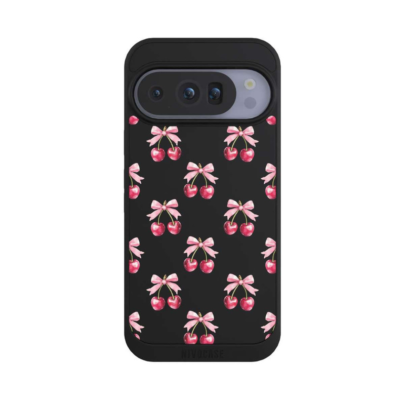 Pixel 10 Pro NIVOpure Motif Nœud Cerise transparent avec IA