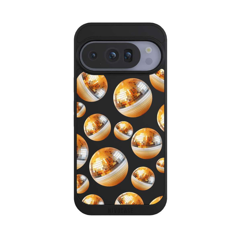 Pixel 10 Pro NIVOpure Disco Ball Party Gold Orange Transparent with AI