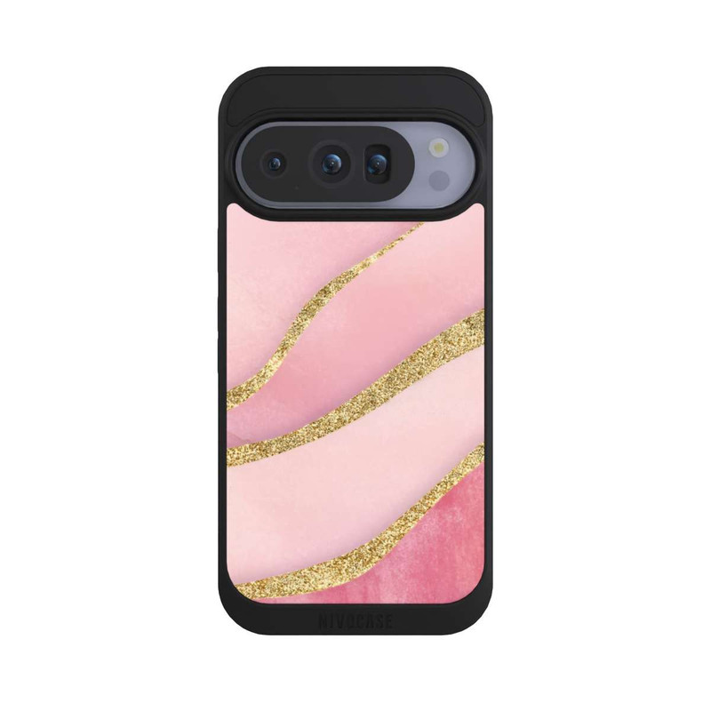 Pixel 10 Pro NIVOpure Pink Marble Goldprint Stripes