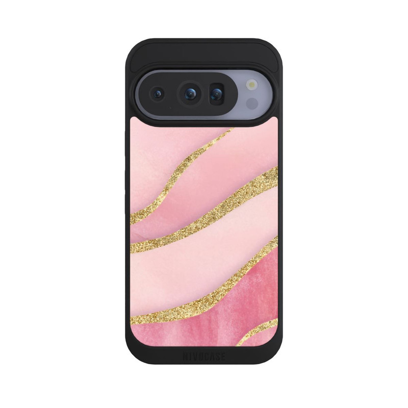 Pixel 10 Pro NIVOpure Pink Marble Goldprint Stripes