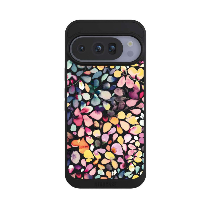 Pixel 10 Pro NIVOpure Eukalyptus Aquarellblätter Schwarz