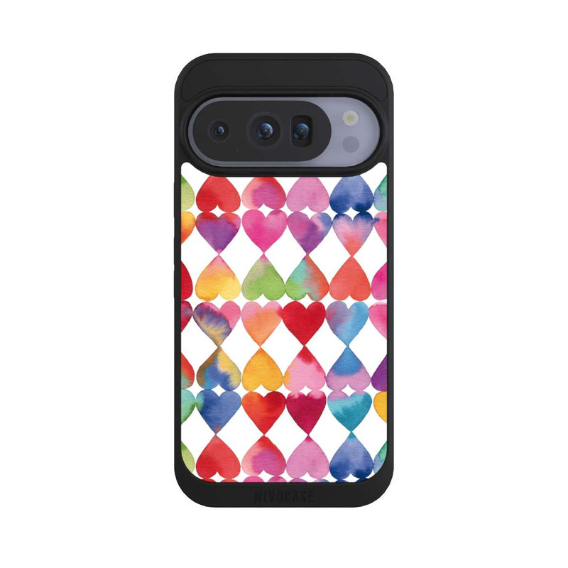 Pixel 10 Pro NIVOpure Colorful Watercolor Hearts Pattern