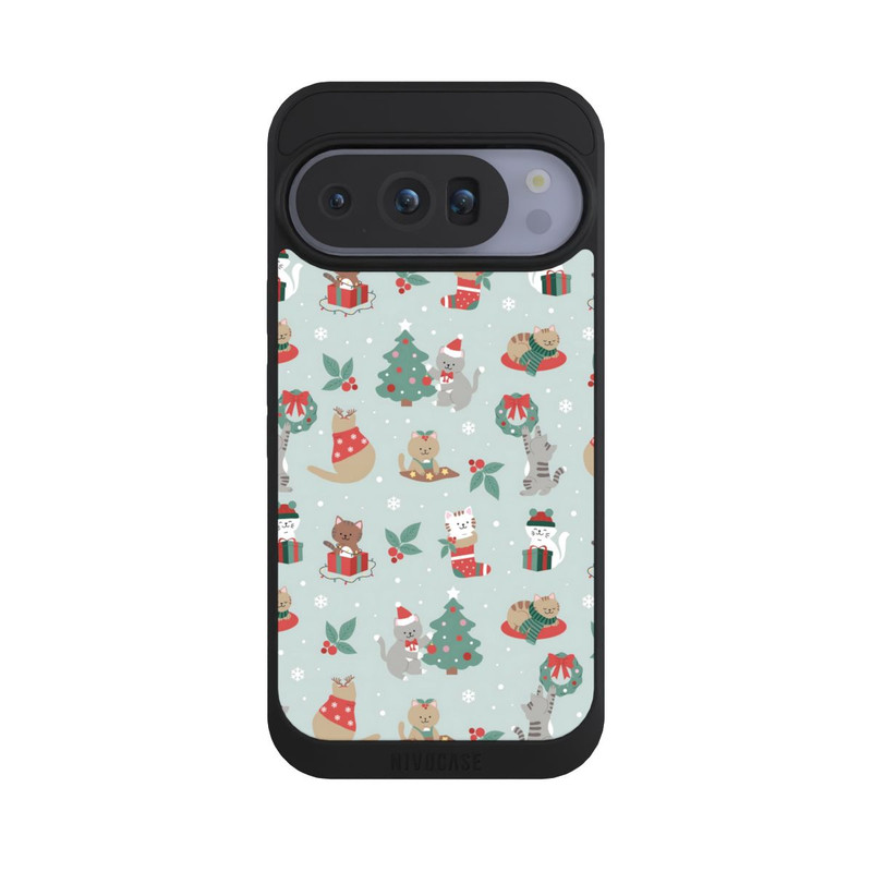 Pixel 10 Pro NIVOpure Chats Festifs dans un Payage d'Hivernal
