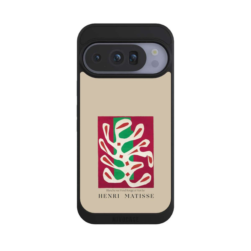 Pixel 10 Pro NIVOpure Blanche sur Fond Rouge et Vert by Henri Matisse